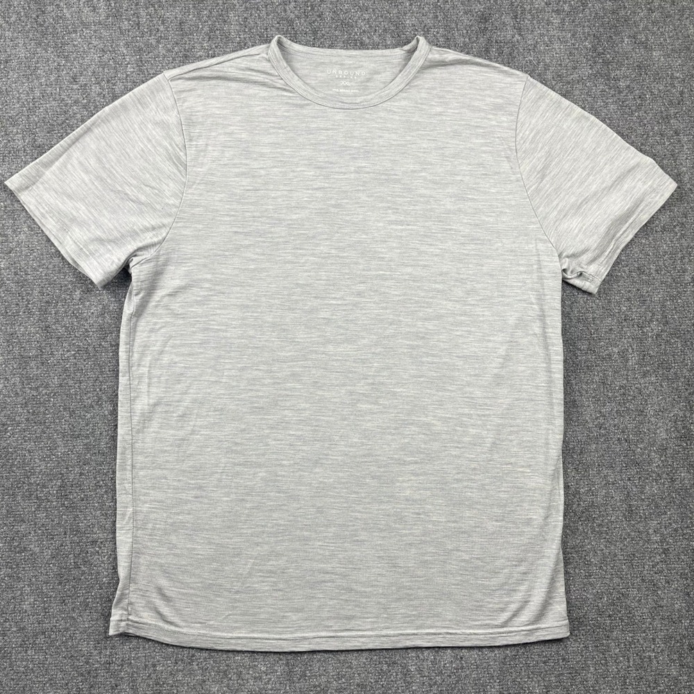 Unbound Merino Mens XXL Grey Crew Neck Short Sleeve 100% Merino Wool T-Shirt